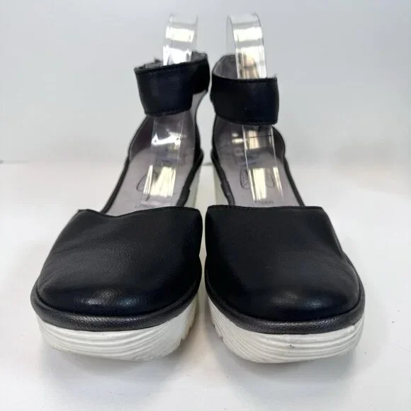 Fly London YAND Platform Wedge Shoes Ankle Strap Closed Toe Size 40 US 9 - Picture 2 of 10